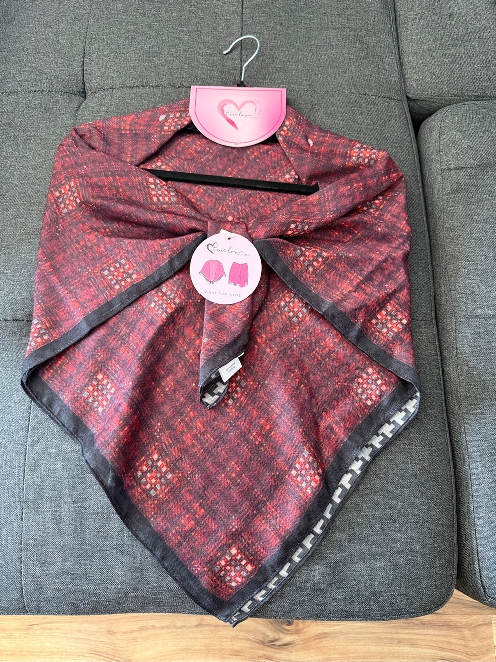 Chic Red Patterned Women's Scarf - true love